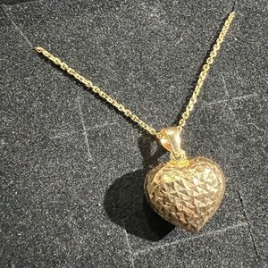 18k Real Gold Heart Pendant Necklace